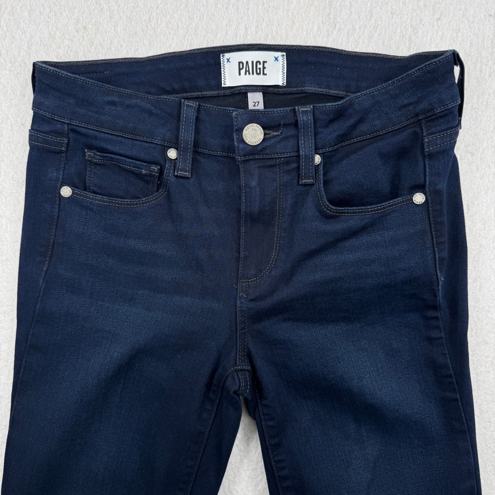 Paige Manhattan Bootcut Jeans Eleanor Dark Wash Blue Denim Womens 27 (28x32)